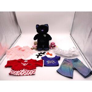 Build A Bear Fall 2022 Halloween Believe in Meowgic Black Kitty Spring Bear Curl